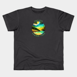 endless summer, fun summer artistic design v10 Kids T-Shirt